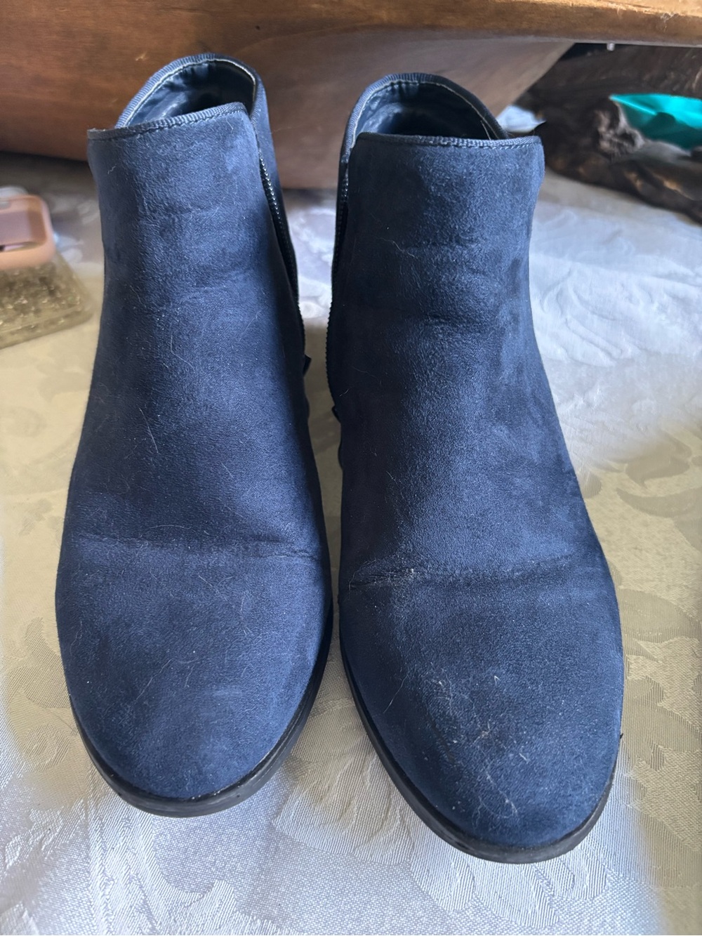 Xappeal Women's Dark Blue Suede Ankle Booties
